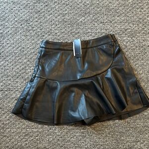 Black Faux Leather Skirt